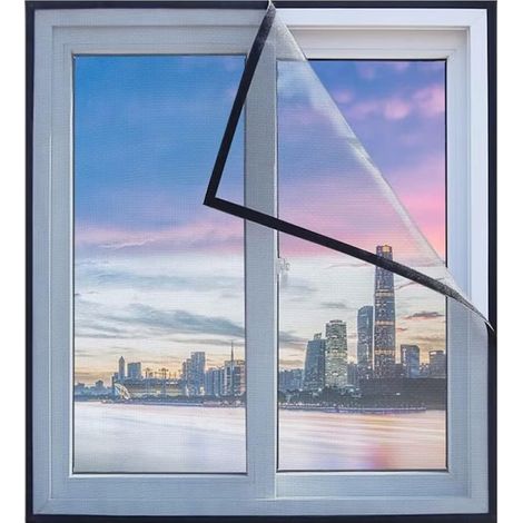 Fenster-moskitonetz, 130 X 150 Cm, Selbstklebendes Insektenschutzgewebe, Kein Bohren Erforderlich, Für Balkon-, Wohnzimmer- Und Terrassenfenster