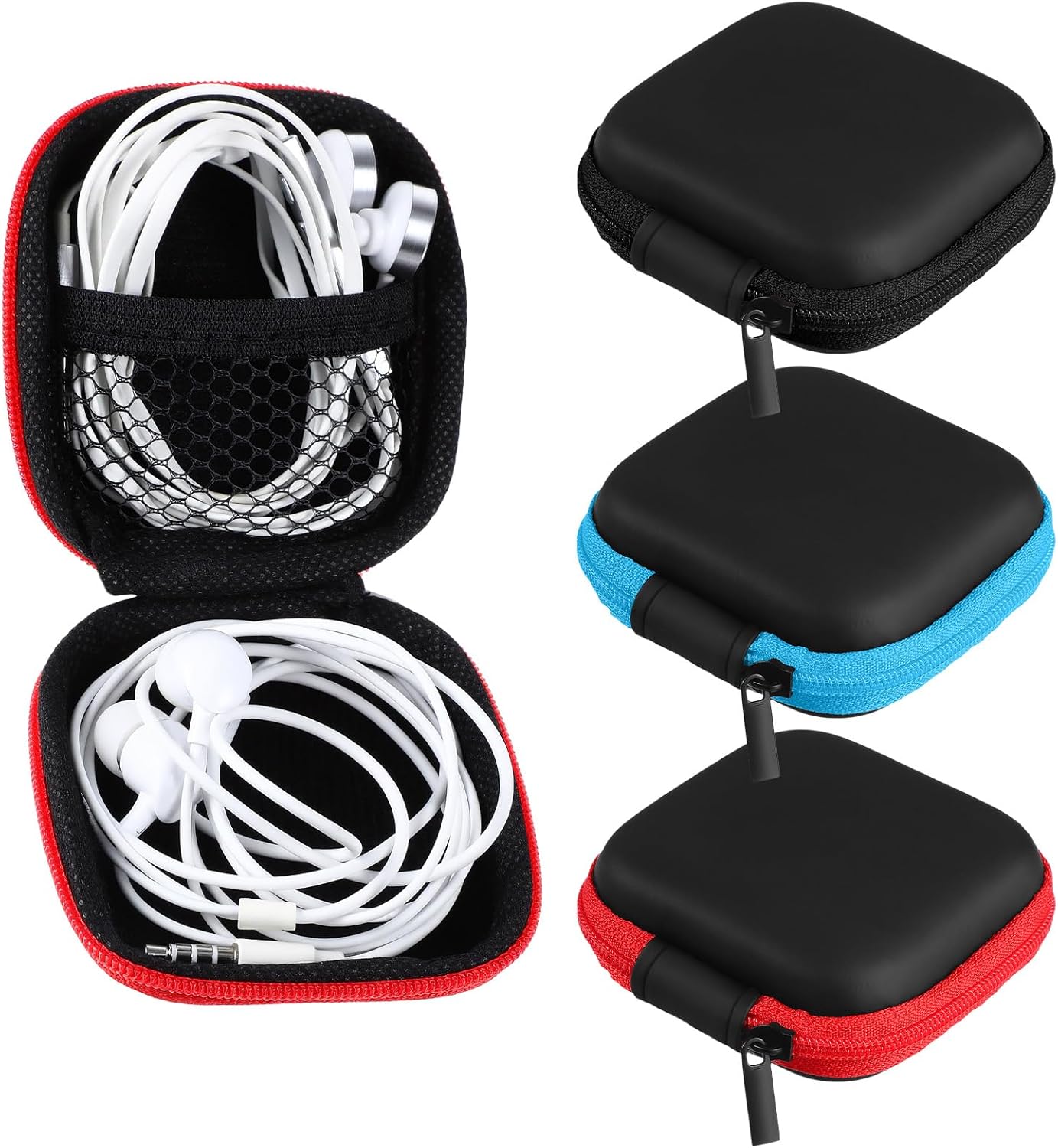 Mini-kopfhöreretui (3-teilig), Tasche, Etui, Schutzhülle, Aufbewahrung Für In-ear-kopfhörer, Bluetooth-kopfhörer, Usb-sticks, Sd-karten