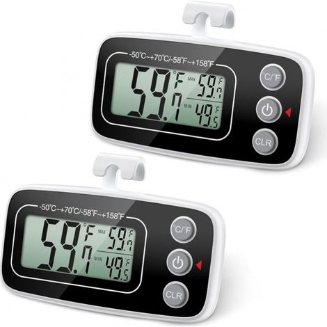 Set Mit 2 Kühlschrankthermometern, Digitales Kühlschrank- Und Gefrierschrankthermometer Mit Großem Lcd-display, Min/max-funktion, 3 Anzeigemodi, Umschaltbar Zwischen °c Und °f, Für Haushalte Und Resta