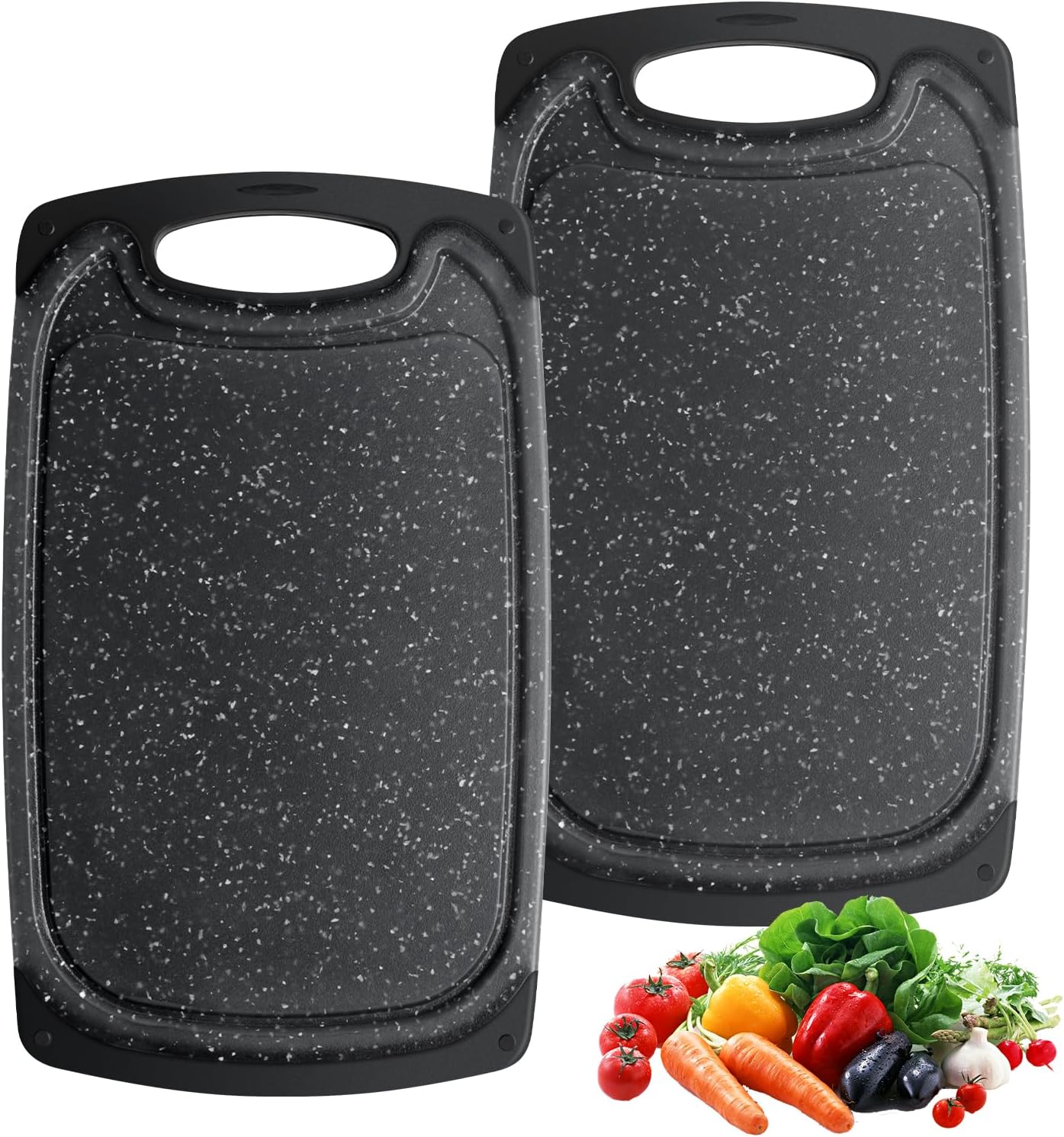 Schneidebretter, 2 Küchenschneidebretter, 31 X 19,8 Cm, Kunststoff-schneidebrett, Hart, Langlebig Und Rutschfest Für Fleisch, Gemüse Und Obst