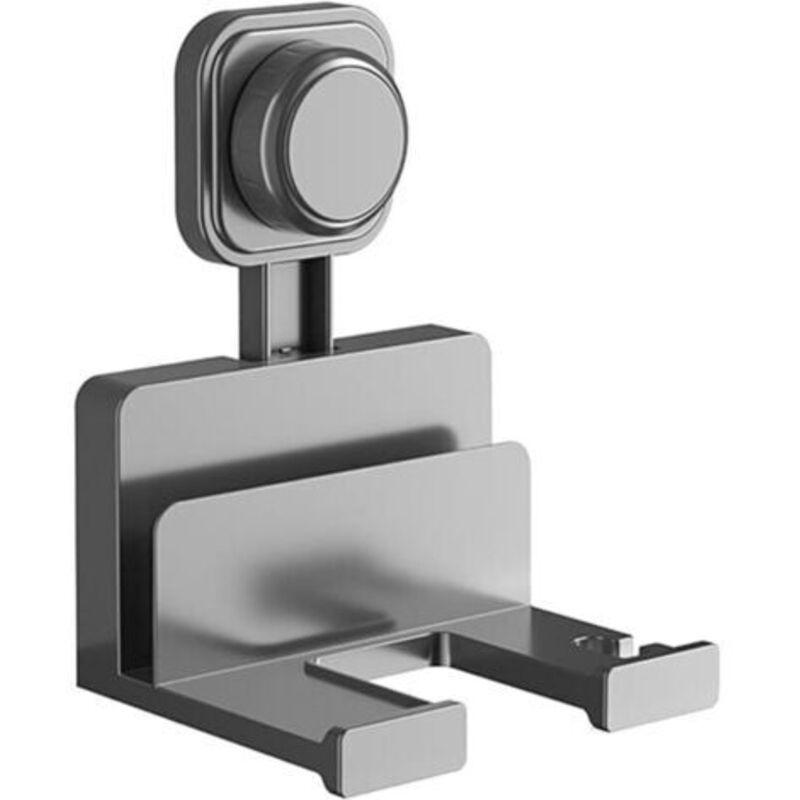 Haartrockner-aufbewahrung Mit Saugnapf, Ablage Und Haken Fürs Badezimmer. Wiederverwendbar, Aus Rostfreiem Abs-kunststoff, Zur Wandmontage. Kein Bohren, Kleben Oder Nägel Erforderlich.