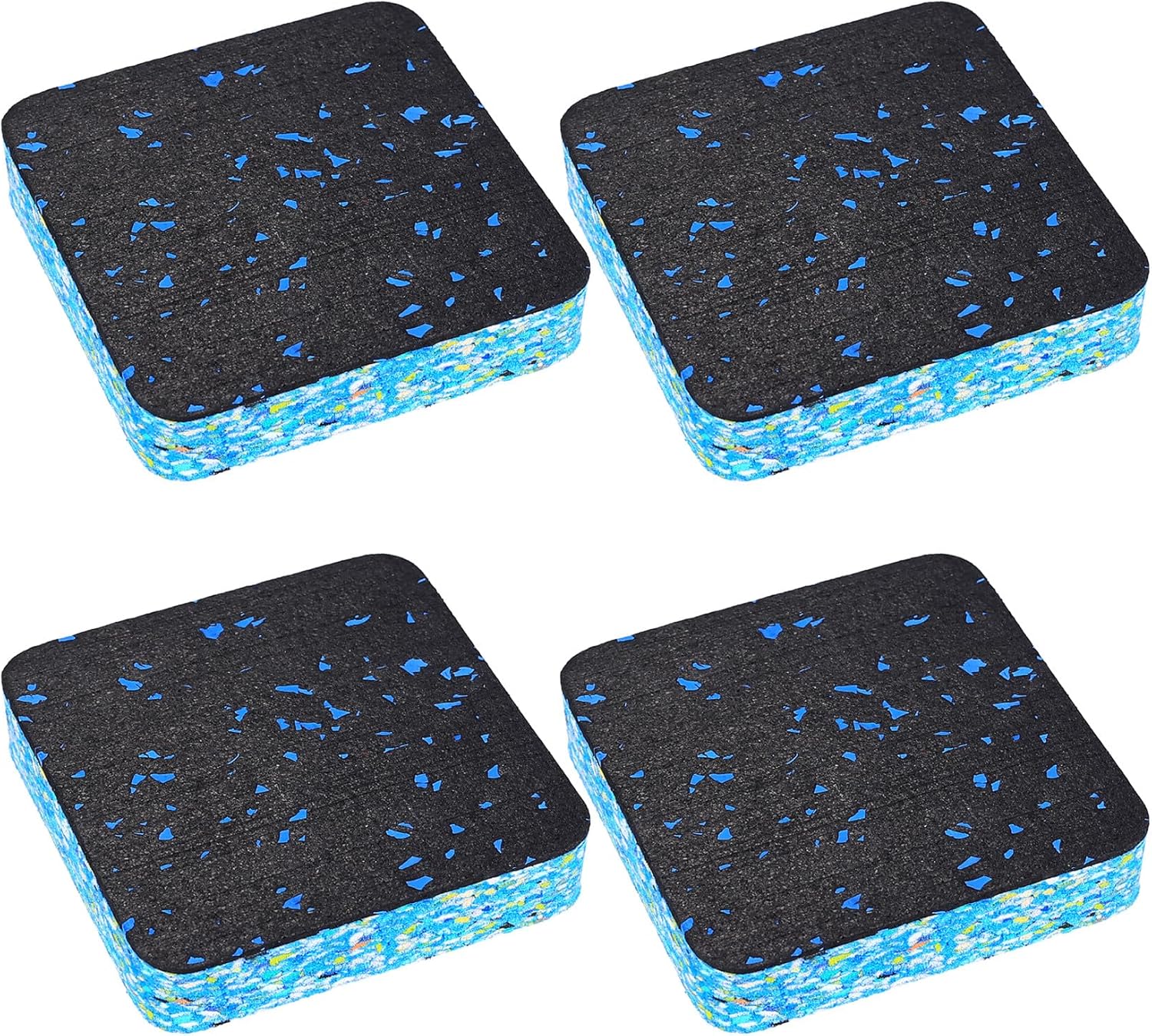 Schalldämmmatten Für Waschmaschinensockel, 4er-set, Antivibrationsmatte, 10 X 10 X 2 Cm, Für Waschmaschine, Trockner Und Fitnessgeräte, Hochwertiger Gummi, Rutschfest Und Bodenschonend, Extrem