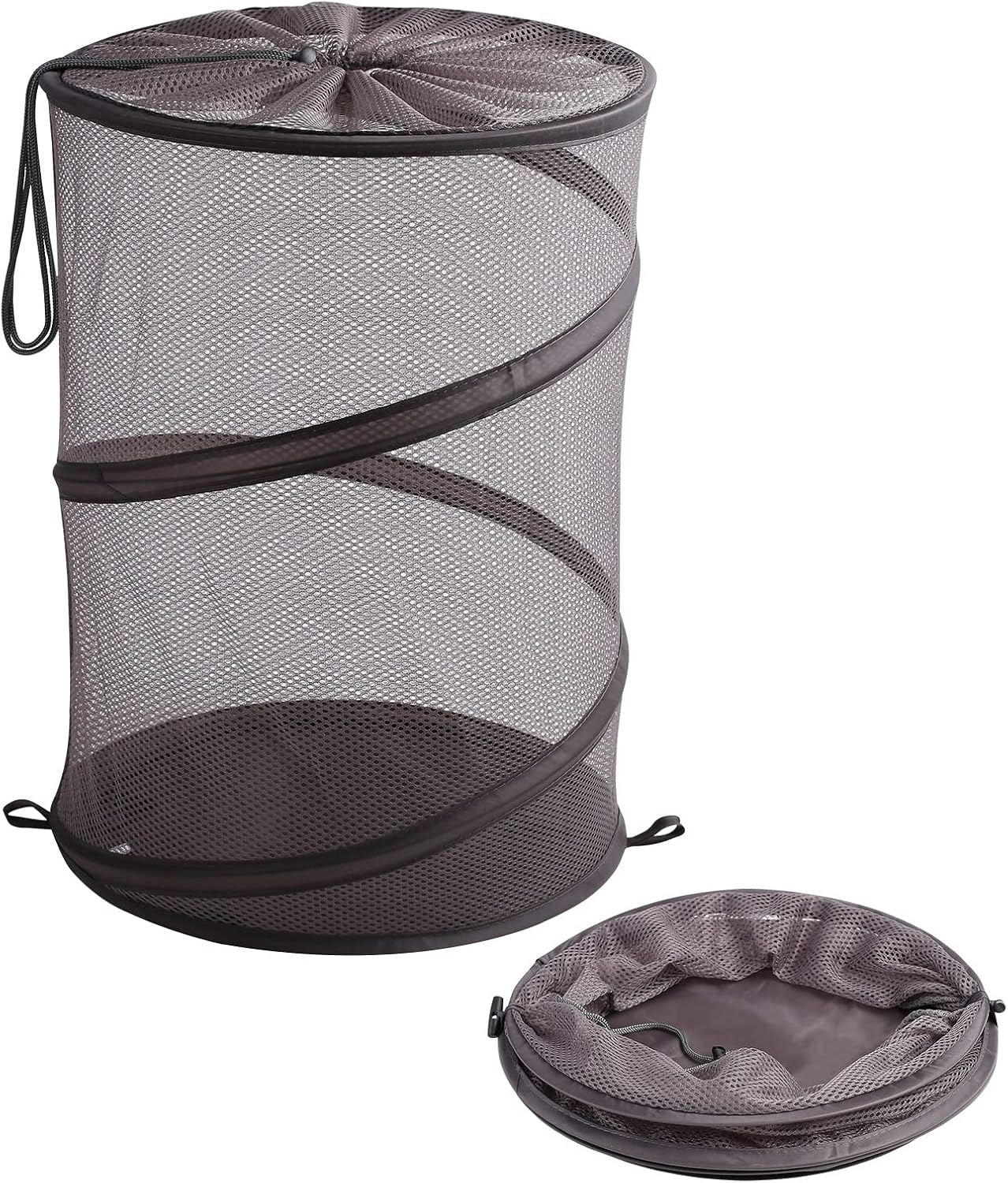 Faltbarer Wäschekorb, Aufklappbarer Wäschekorb Aus Netzgewebe, Wäschekorb Mit Kordelzug Fürs Schlafzimmer, Aufbewahrungskorb Für Kleidung Und Spielzeug