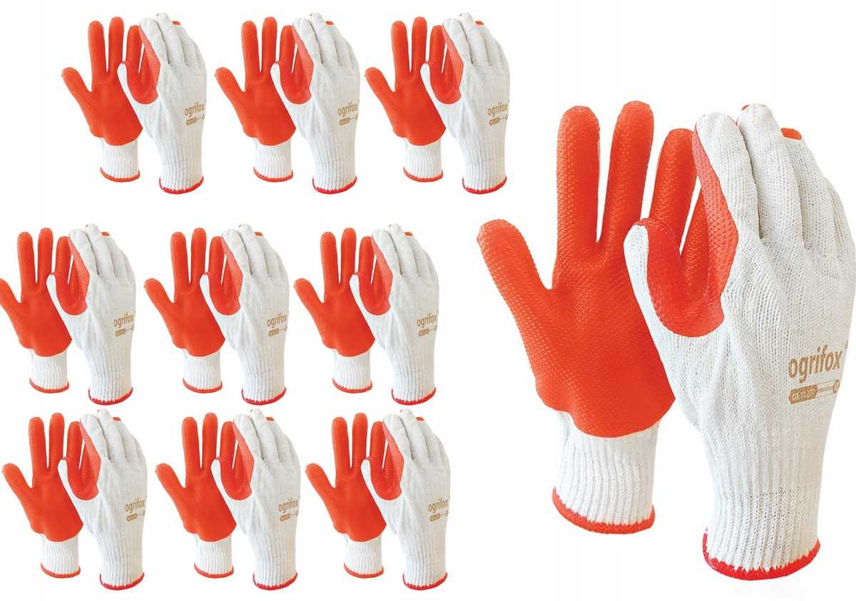 Pflasterhandschuhe / Weiß Und Orange / Größe: 10 - Xl / Ox-orangina - 10 Stück.