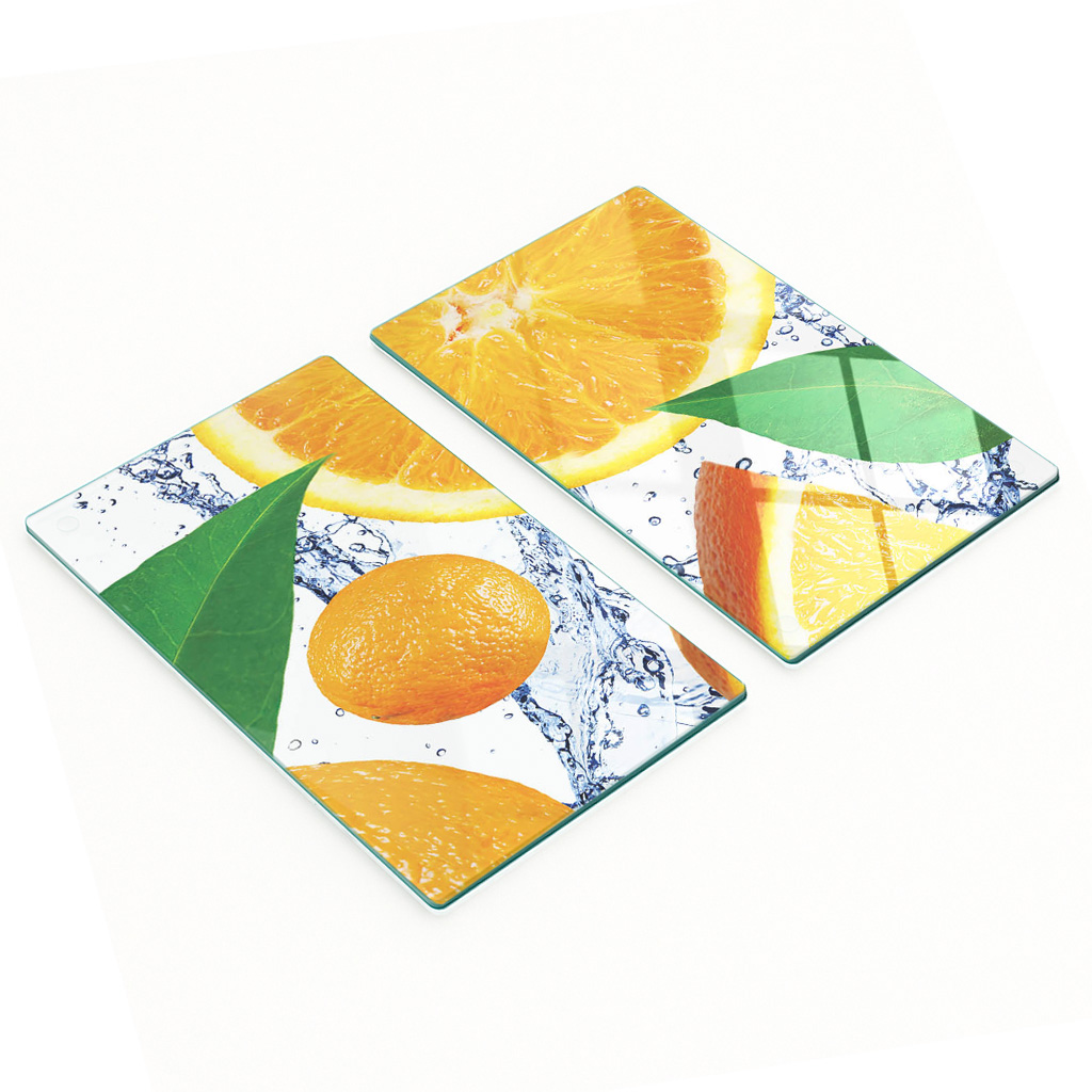 Multifunktionale Dekorative Glasplatten Für Die Küche, Orange, 2 X 30 X 52 Cm
