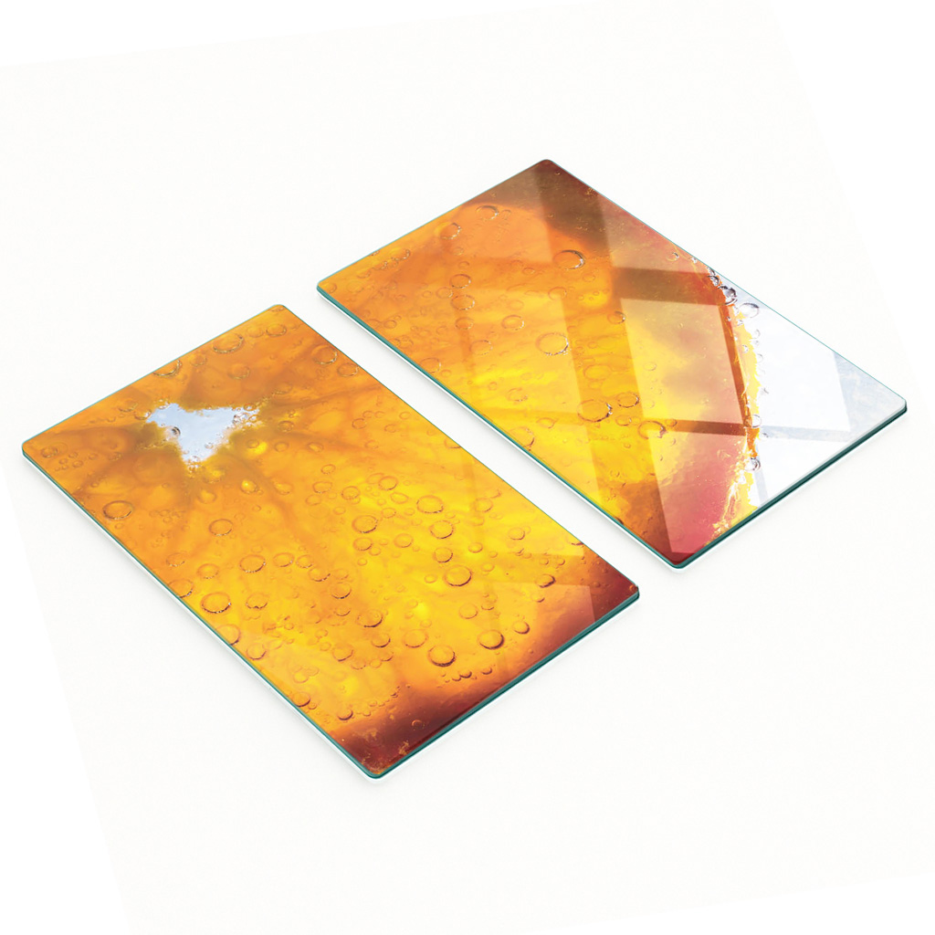 Multifunktionale, Dekorative Küchenplatten Aus Gehärtetem Stahl, Orange, 2 X 30 X 52 Cm