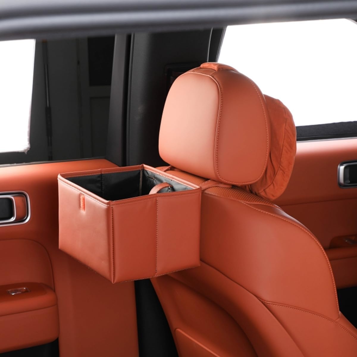 Auslaufsicherer Auto-mülleimer, Großes Fassungsvermögen, Hängender Mehrzweck-organizer Für Reisen, Zusammenklappbarer Mülleimer Für Lkw, Suv, Zuhause, Büro (orange)