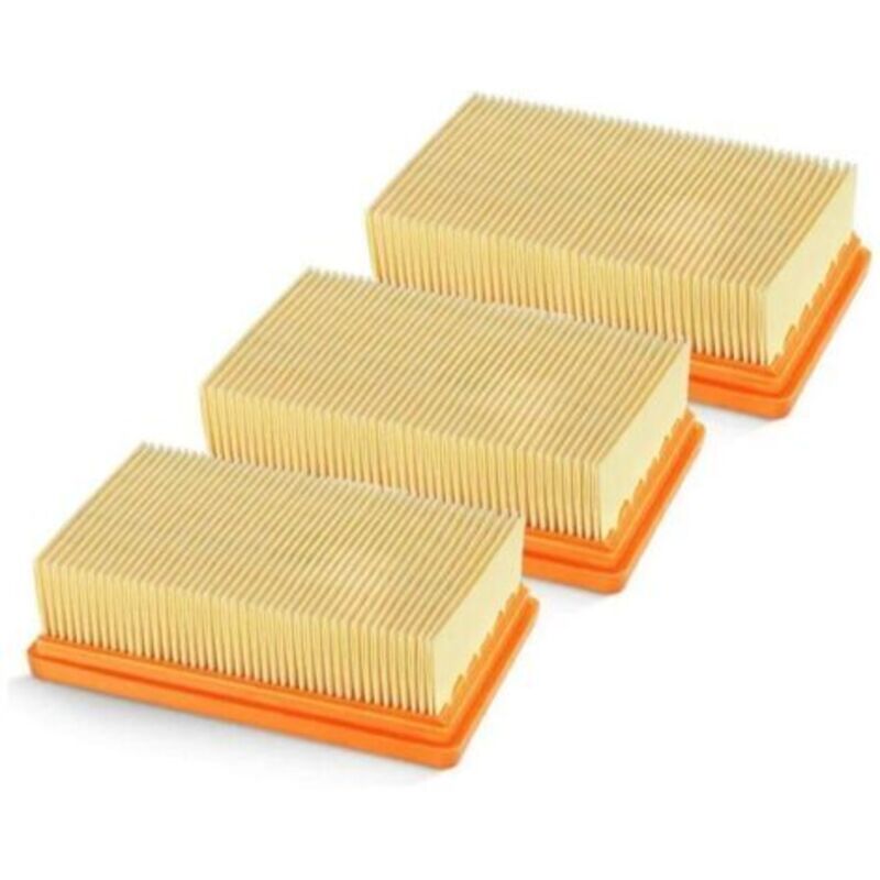 [niemals Verwendet] Aktionspackung Mit 3 Ersatz-flachplissierfiltern Für Kärcher Nass-trockensauger Mv4, Mv5, Mv6, Wd4, Wd5, Wd6, Wd4p, Wd5p, Wd6p – Ersetzt 2863-005,0--
