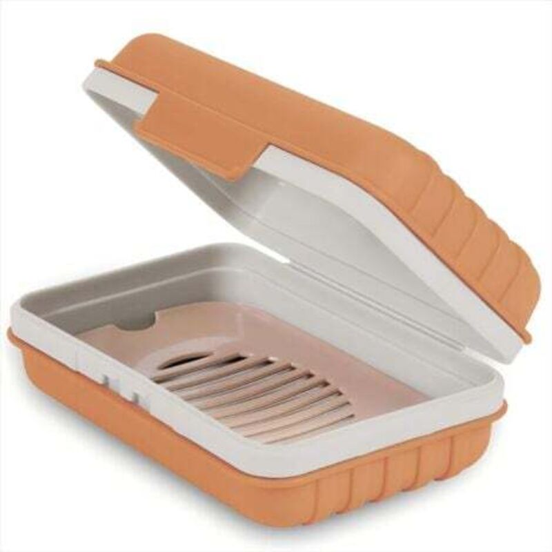 [niemals Verwendet] Seifenschale, 1 Stück, Seifenbox Mit Deckel, Tragbare Seifenbox Für Dusche, Reisen Und Camping, Auslaufsicher, Reisegröße, Orange
