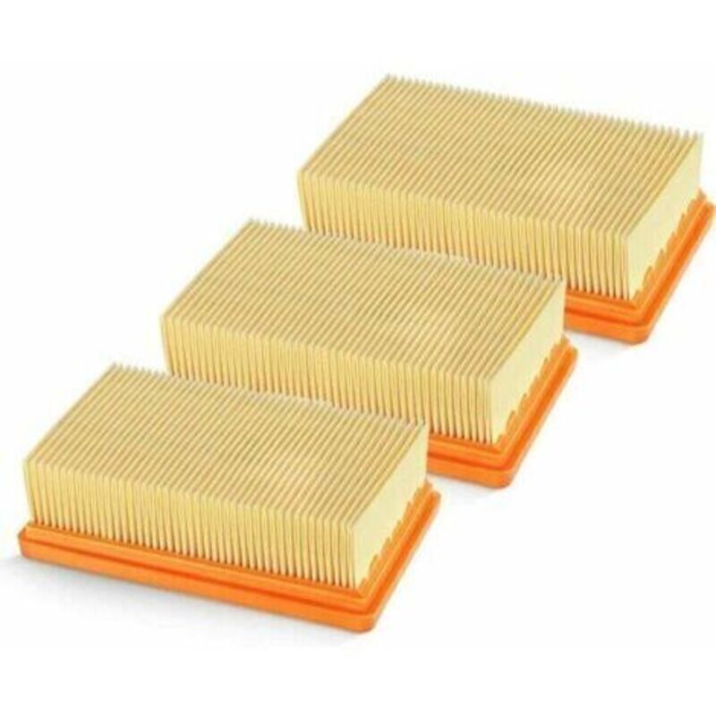 [niemals Verwendet] 3er-pack Ersatz-flachplissfilter Für Kärcher Mv4 Mv5 Mv6 Wd4 Wd5 Wd6, Wd4p Wd5p Wd6p Nass-trockensauger - Ersetzt 2,863-005,0 Thsinde,