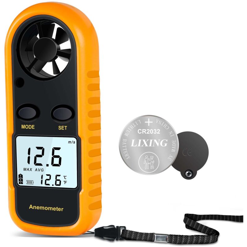 [niemals Verwendet] Tragbares Anemometer, Digitales Anemometer, Luftstromanemometer Zur Messung Von Windgeschwindigkeit, Temperatur Und Windchill