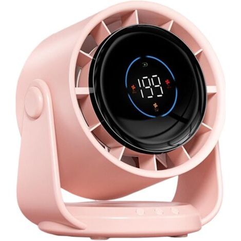 Multifunktionaler Lüfter, Leistungsstarker 4000-mah-lüfter Mit Digitalanzeige, Abs-oberfläche, Ideal Für Büro, Reisen Und Den Innenbereich (pink)