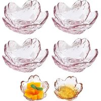 6 Rosafarbene, Sakura-förmige Glasschälchen Zum Dippen, Für Vorspeisensaucen Oder Als Florale Dipschalen Für Couchtisch Oder Arbeitsplatte