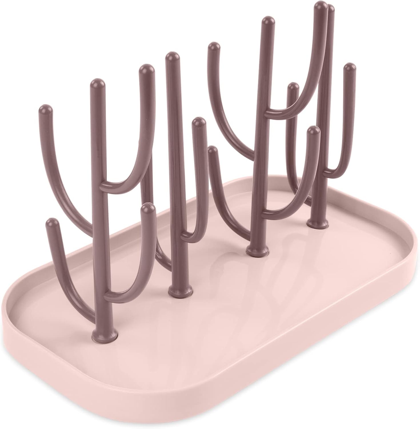 Babyflaschen-abtropfgestell, Baumflaschen-abtropfgestell Mit Abnehmbarer Wasserschale Für Babyflaschen, Besteck, Sauger, Tassen (rosa)