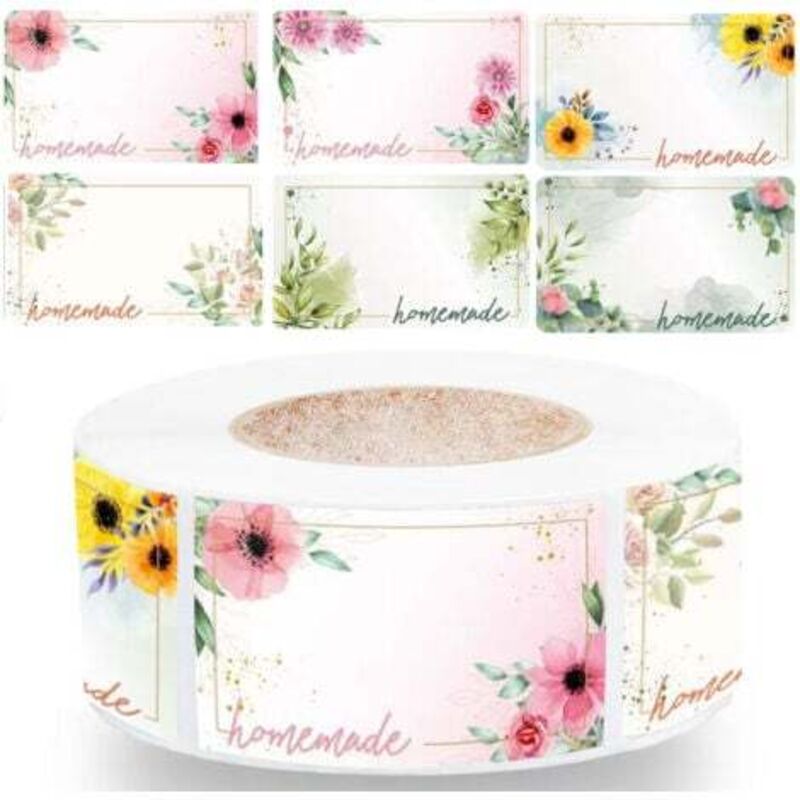 [niemals Verwendet] 500 Stück Marmeladenetiketten, Selbstklebende Rechteckige Blumenetiketten Für Gläser, Geeignet Für Marmeladengläser, Gläser, Spender, Kandierte Früchte, Gewürze