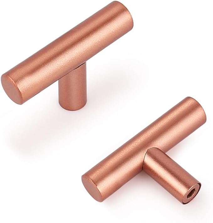 Schubladengriffe, Gebürstete Knöpfe, 50 Mm, 12 Stück, Roségoldfarben