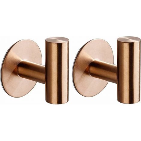 2-teiliges, Selbstklebendes Wandhaken-set Für Badezimmer, Küchenhandtuchhaken, Bilderhaken Ohne Bohren, Selbstklebende Handtuchhaken Aus Edelstahl, Roségold