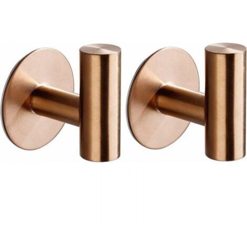 [niemals Verwendet] 2-teiliges, Selbstklebendes Wandhaken-set Für Bad, Küche Und Bilder (ohne Bohren), Selbstklebende Handtuchhaken Aus Edelstahl, Roségold