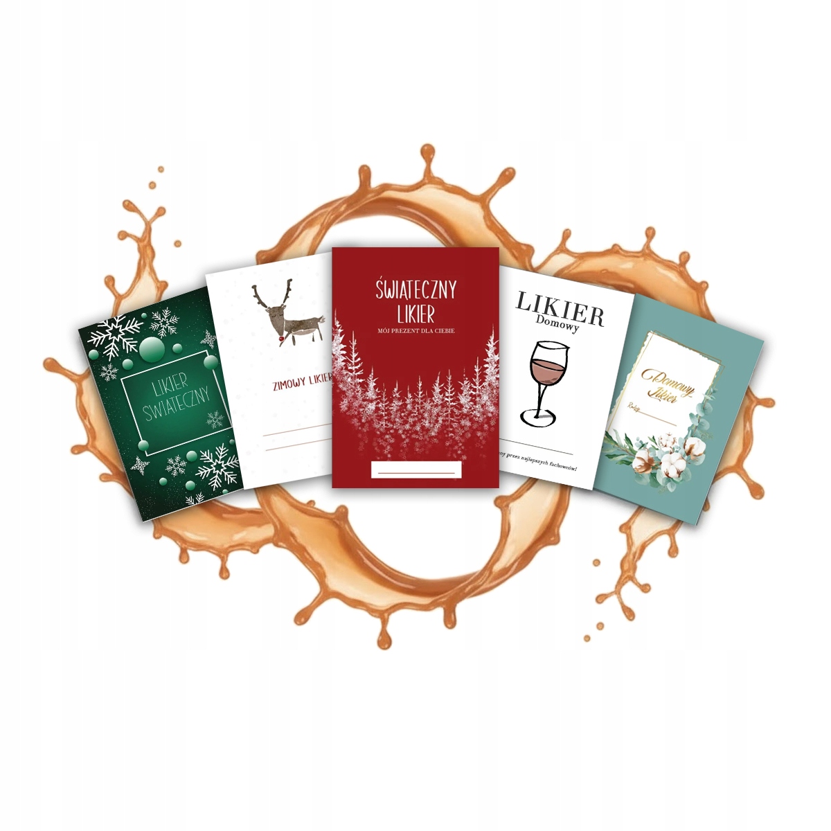 10x Weihnachtslikörflaschenetiketten