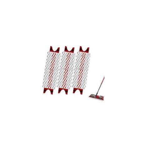 Set Mit 3 Ersatz-wischmoppköpfen Für Vileda-fadenmopps, Kompatibel Mit Vileda Ultramax/easy Wring Mikrofaser-fadenmopps (rot, 35 X 14 Cm) - Crezuo