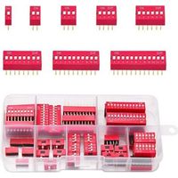 40 Stück 1 2 3 4 6 8 10 12-polige Zweireihige Dip-schalter, 2,54 Mm Ein-/ausschalter, Für Leiterplatten (rot)