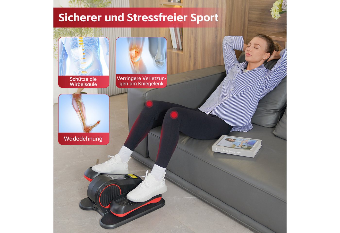 Büro-ellipsentrainer - Joroto - Yde 10mini - Kompakt - Leise ≤45 Db - 12 Programme - Fernbedienung