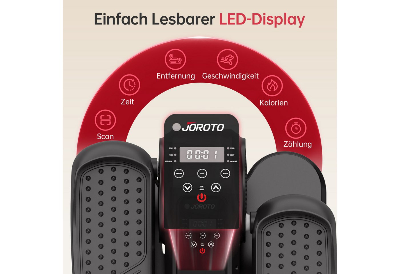 Büro-ellipsentrainer - Joroto - Yde 10mini - Kompakt - Leise ≤45 Db - 12 Programme - Fernbedienung Bild 2