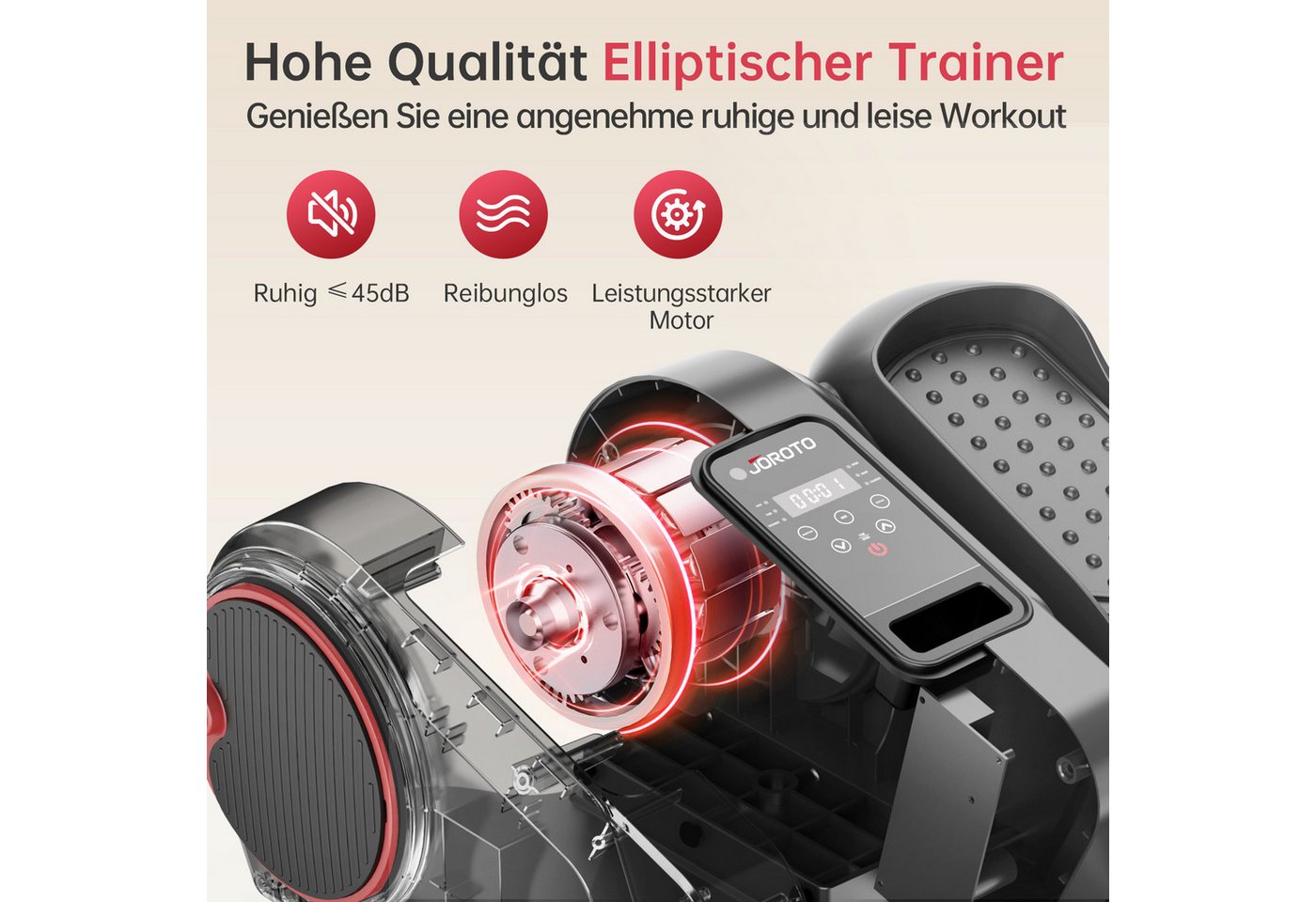 Büro-ellipsentrainer - Joroto - Yde 10mini - Kompakt - Leise ≤45 Db - 12 Programme - Fernbedienung Bild 5
