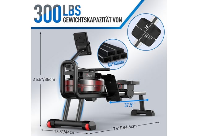 Joroto Mr23 Wasser-rudergerät 14l Wassertank 12 Vergrößerte Klingen Mit Lcd-bildschirm, Telefonhalter, Bluetooth-verbindung Und App