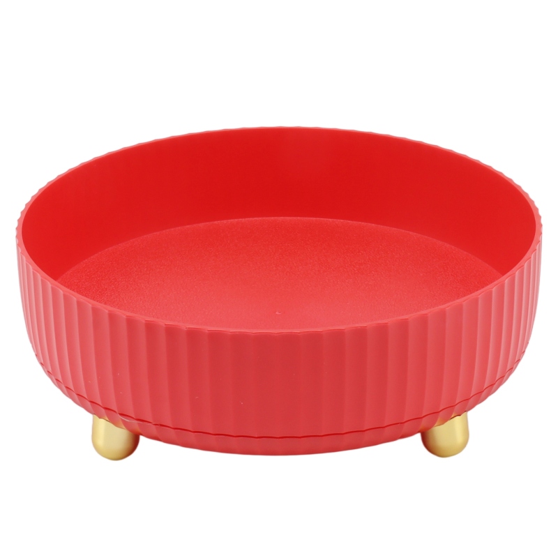 360° Drehbares Ablagefach – Runder Organizer Für Kosmetik Und Gewürze – Drehbarer Behälter Für Küchenschrank/speisekammer – Kleines Rotes Modell