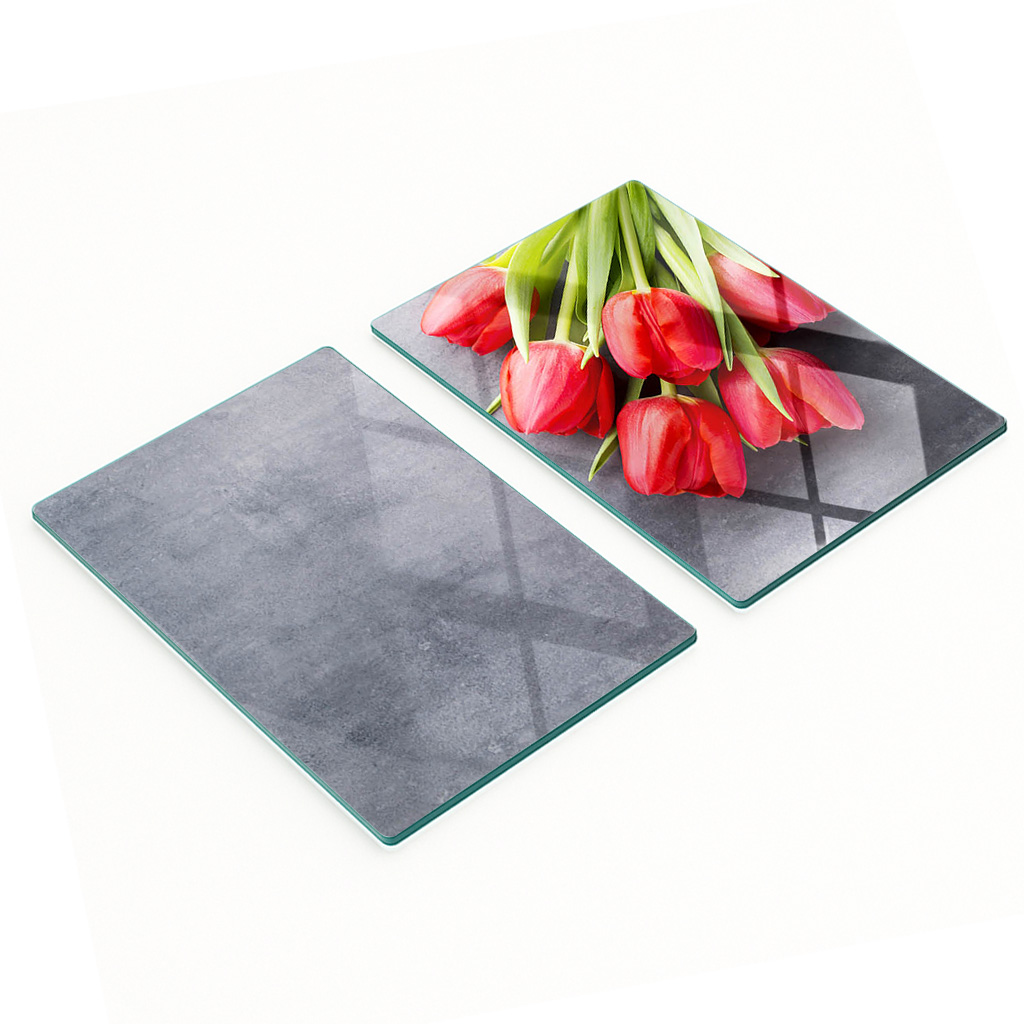 Multifunktionale Dekorative Glasplatten „rote Tulpen“ 2 X 40 X 52 Cm
