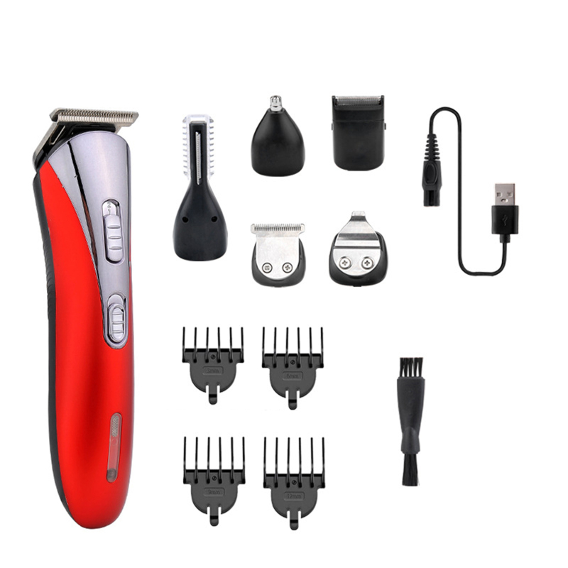 Professionelles, Wasserdichtes 6-in-1-pflegeset: Barttrimmer, Haartrimmer, Körper- Und Nasenhaartrimmer, Elektrorasierer.