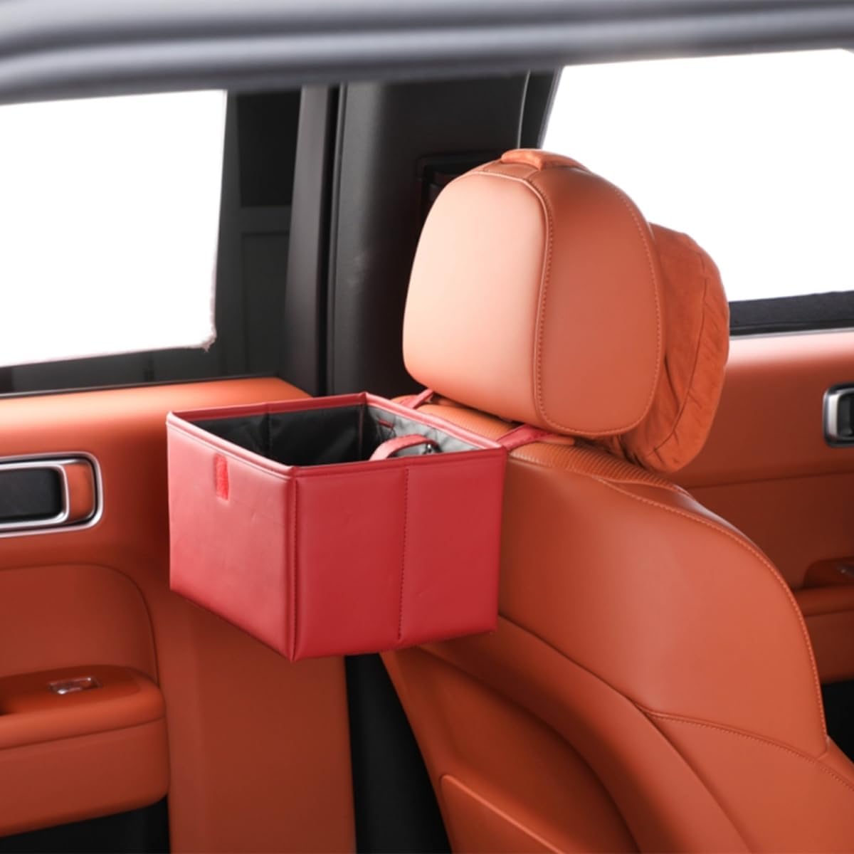 Auslaufsicherer Auto-mülleimer, Großes Fassungsvermögen, Hängender Mehrzweck-organizer Für Outdoor-reisen, Zusammenklappbarer Mülleimer Für Lkw, Suv, Zuhause, Büro (rot)