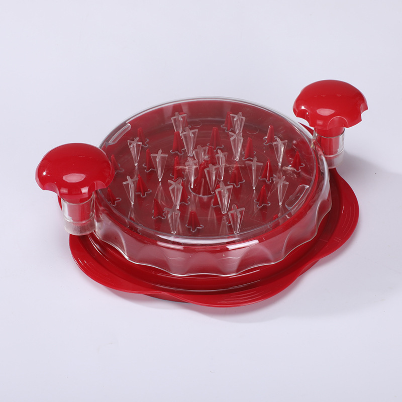 Hühnerwolf, Hühnerwolf, Ergonomischer Griff Mit Transparentem Deckel, 25 Cm, Großer Manueller Fleischwolf, Spülmaschinenfest, Geeignet Zum Zerkleinern Von Schweinefleisch, Huhn Und Rindfleisch (rot).