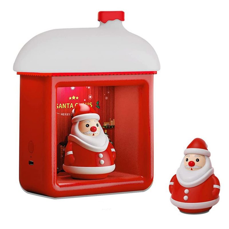 Nachtlicht Fürs Kinderzimmer, Usb-nachttischlampe, 3d-weihnachtsmannhaus Mit Beleuchtung, 3 Helligkeitsstufen, Magnetschalter, Wiederaufladbar