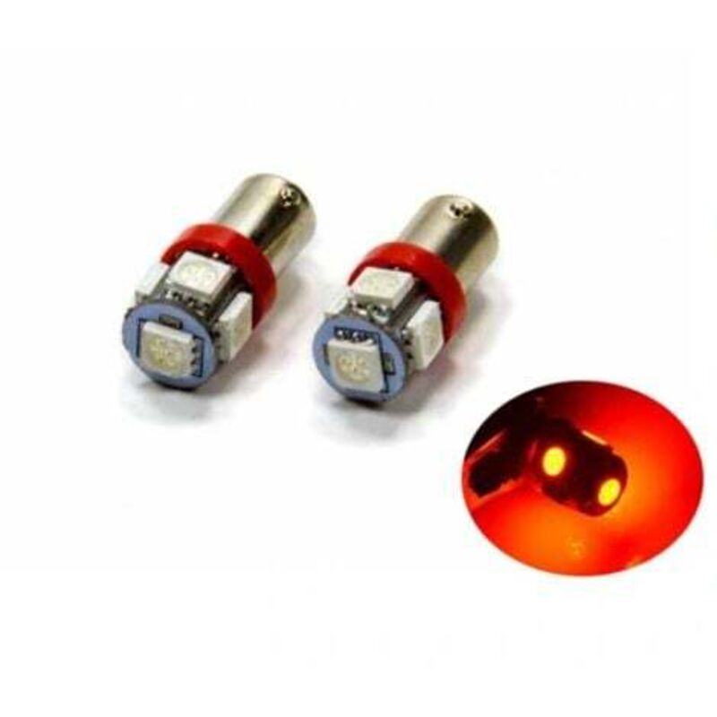 [niemals Verwendet] (rot) Ba9s Led Mit 5 Smd5050-chips, 2er-pack, T4w-form, Silbergrau, Rotes Licht, 2er-pack