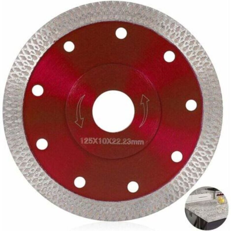 [niemals Verwendet] 125-mm-diamanttrennscheibe Für Feine Nass- Und Trockenschnitte, Professionelle Diamanttrennscheibe Für Fliesen, Granit, Keramik, Marmor, Kalkstein, Holz (125 Mm Rot)