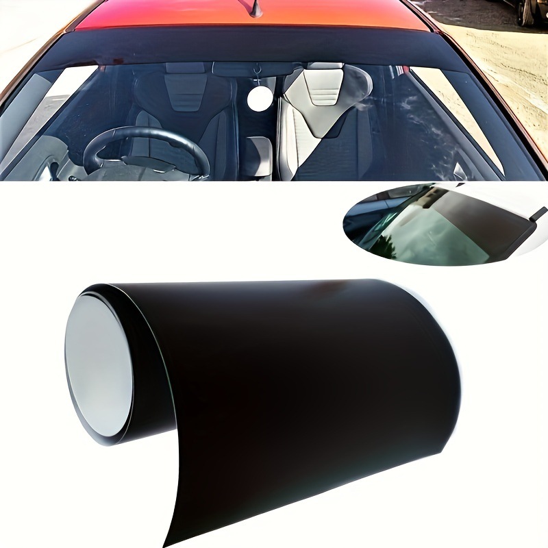 Auto-windschutzscheibenstreifen, Mattschwarz, 130 X 21 Cm, Universeller Pvc-windschutzscheiben-auto-sonnenschutzaufkleber