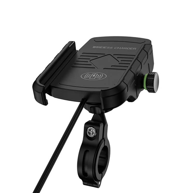 15-w-motorrad-handyhalterung, Kabelloses Ladegerät, Usb-schnellladefunktion, 2-in-1-handyhalterung Aus Aluminium