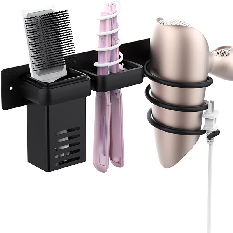 Haartrockner-halter, Wandmontierter Haartrockner-halter, Haartrockner- Und Glätteisen-halter Zur Aufbewahrung, Haarbürste, Haartrockner Und Glätteisen Für Badezimmer, Schwarz