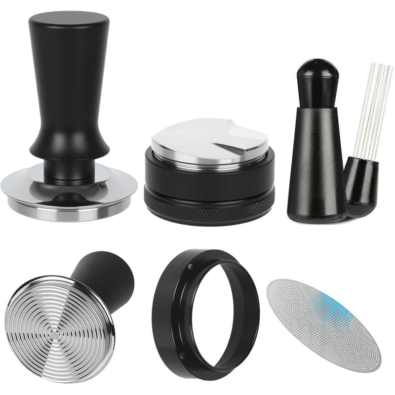 Zubehörset Für 58-mm-espressomaschinen: Federtamper, Wdt-werkzeug, Kaffeespender, Magnetischer Dosiertrichter, Scheibenfilter Mit Extraktor.