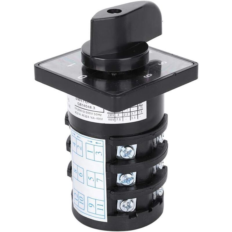 12-poliger 7-positionen-drehschalter 20 A Ac 500 V Hz5b-20/3.0-6
