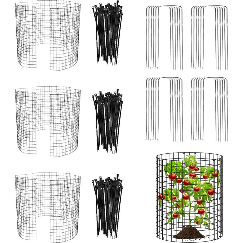 Set Mit 3 Rostfreien 15-zoll-pflanzenschutzgittern Aus Metallgewebe Für Haustiere, Um Tiere Fernzuhalten, Für Den Innen- Und Außenbereich