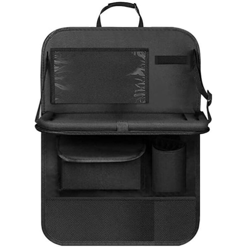 Aufbewahrungstasche Für Kinder Auf Der Rückbank – Transparente Tasche, Integrierte Ablage Und Fach Für Tablet/handy – Schwarz