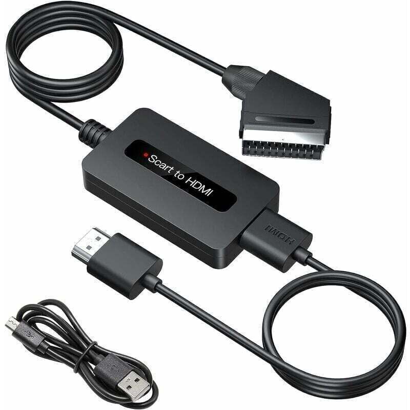 Scart-zu-hdmi-konverter Inklusive Kabel – Full-hd-1080p-ausgabe, Kompatibel Mit Fernseher Und Decoder, Plug-and-play