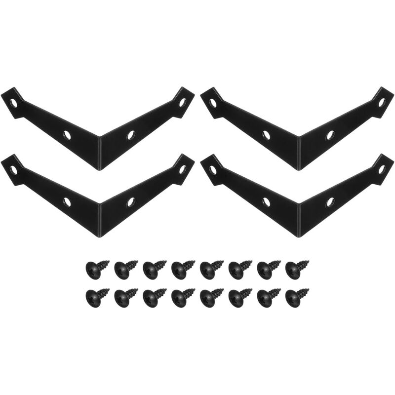 Dekorative Schwarze Metall-eckwinkel – 4er-set (7,4 X 7,4 X 2,1 Cm) Zum Schutz Und Zur Verstärkung Von Holzmöbeln.