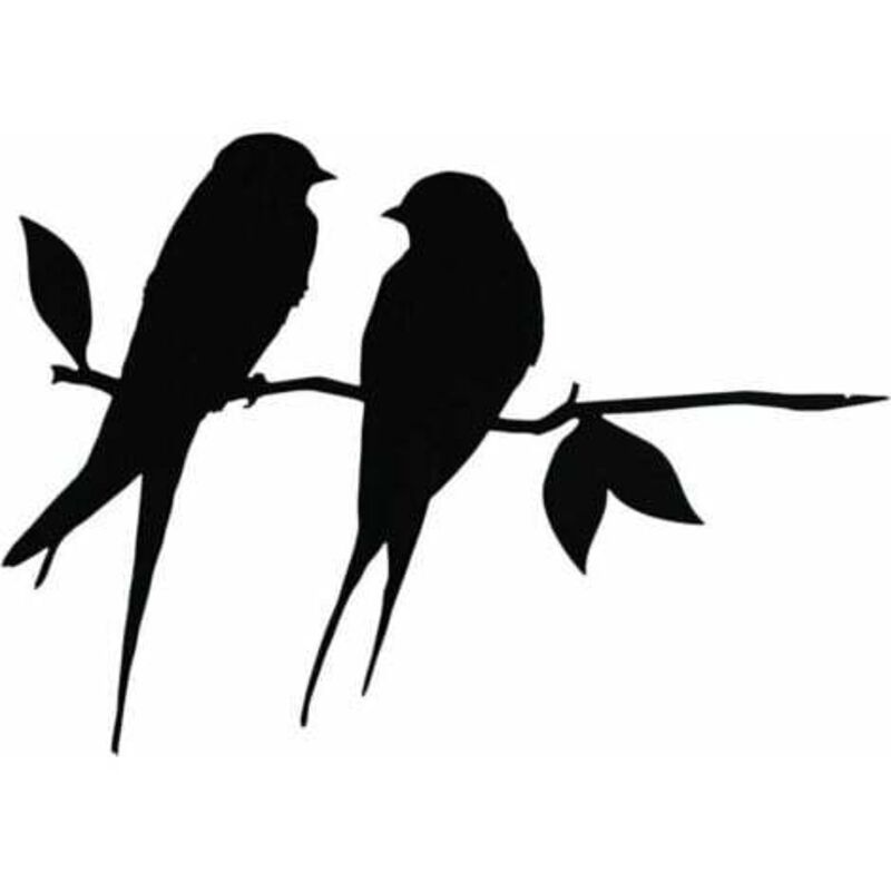 Metallschwalben Für Scheunen, Baum- Und Vogel-wandkunst, Silberfarbene Stahldekoration Für Garten, Hof, Terrasse Oder Landschaft (schwarz, Modell 1)