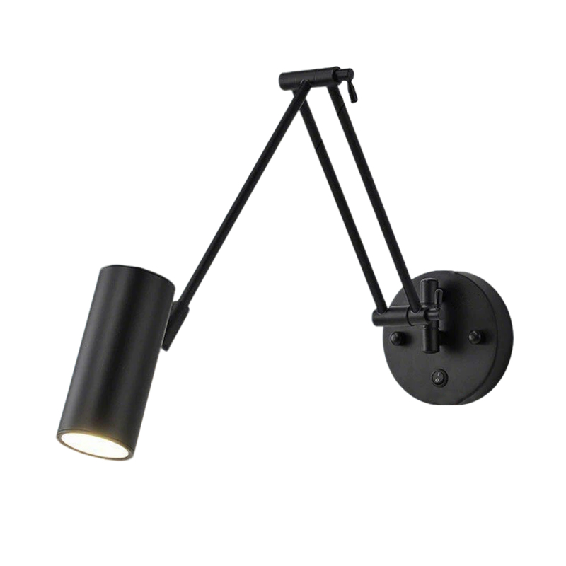 Wandmontierte, Teleskopierbare Und Schwenkbare Nachttischlampe Mit Langem Arm Für Die Innenbeleuchtung, Schalter Und Warmem Licht (minimalistischer Stil).