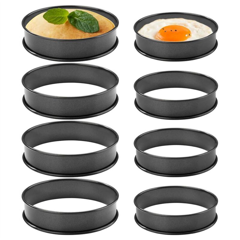 8er-pack Antihaftbeschichtete English-muffin-ringe, Perfekt Für Die Zubereitung Von English Muffins Und Pfannkuchen – Doppelwandige Edelstahlringe