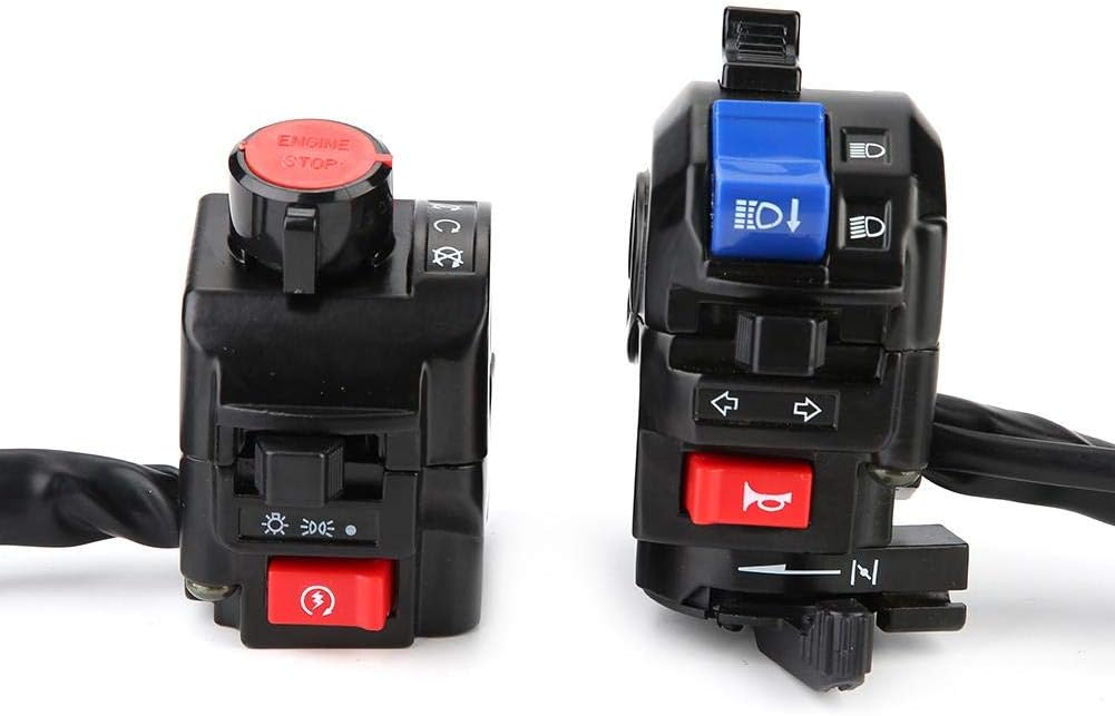 7/8 Zoll Universal-scheinwerfer-lenker-ein/aus-schalter Motorrad-lenker-hupe Blinker Startschalter (1 Paar) (schwarz)